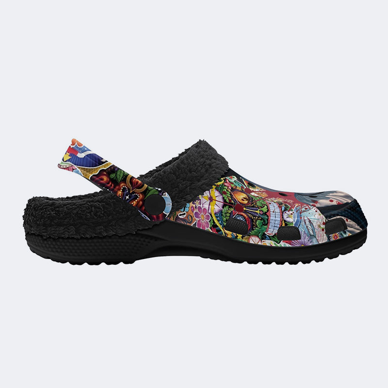 Unisex Horror Terrifier Print - Fur Lined Slippers/Sandals
