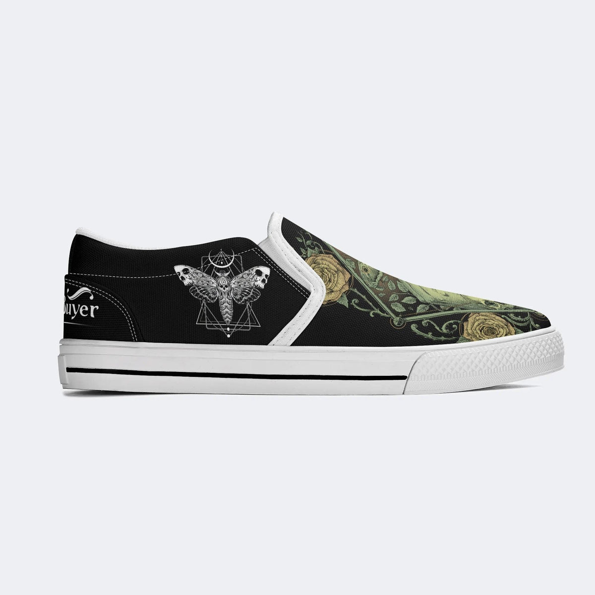Death Moth&Skeleton - Slip On Shoes