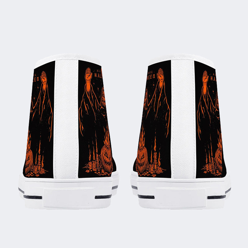 Unisex Halloween Horror Skull Print - High Top Canvas