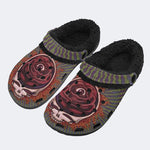 Rock Skull Print - Fur Lined Slippers/Sandals