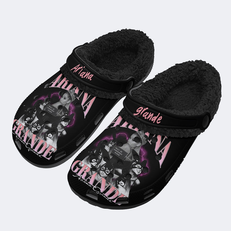 Ariana Grande Print - Fur Lined Slippers/Sandals