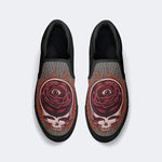 Rock Skull Print - Slip On Shoes