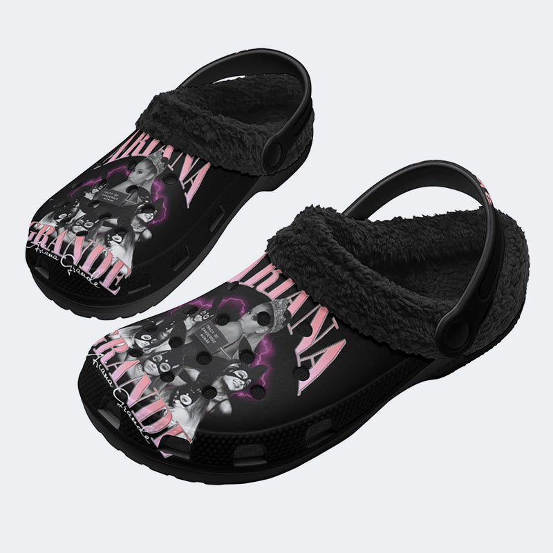 Ariana Grande Print - Fur Lined Slippers/Sandals