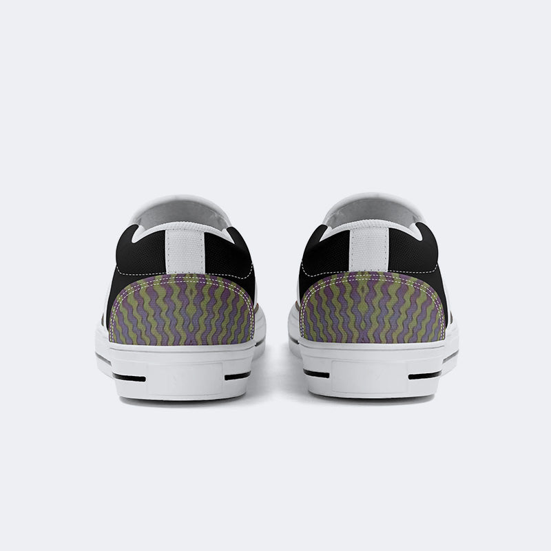 Rock Skull Print - Slip On Shoes
