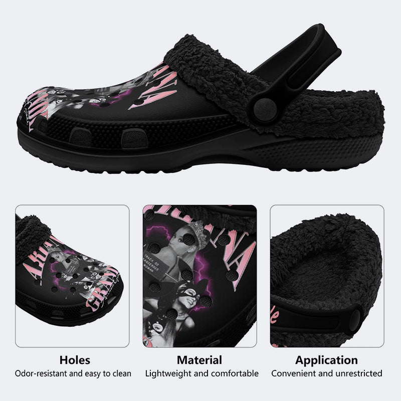 Ariana Grande Print - Fur Lined Slippers/Sandals