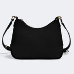 Vintage Black Panther With Flowers - Leather Crossbody Bag