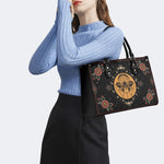 Vintage Moon Moth Print - Leather Handbag