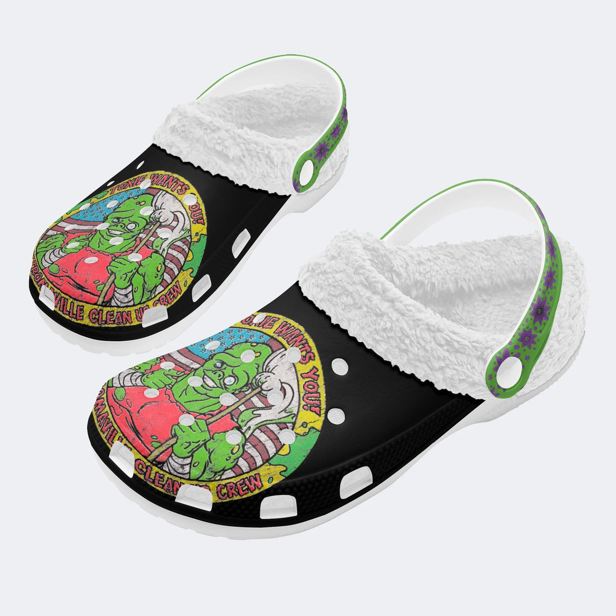 Join The Tromaville Clean Up Crew - Fur Lined Slippers/Sandals