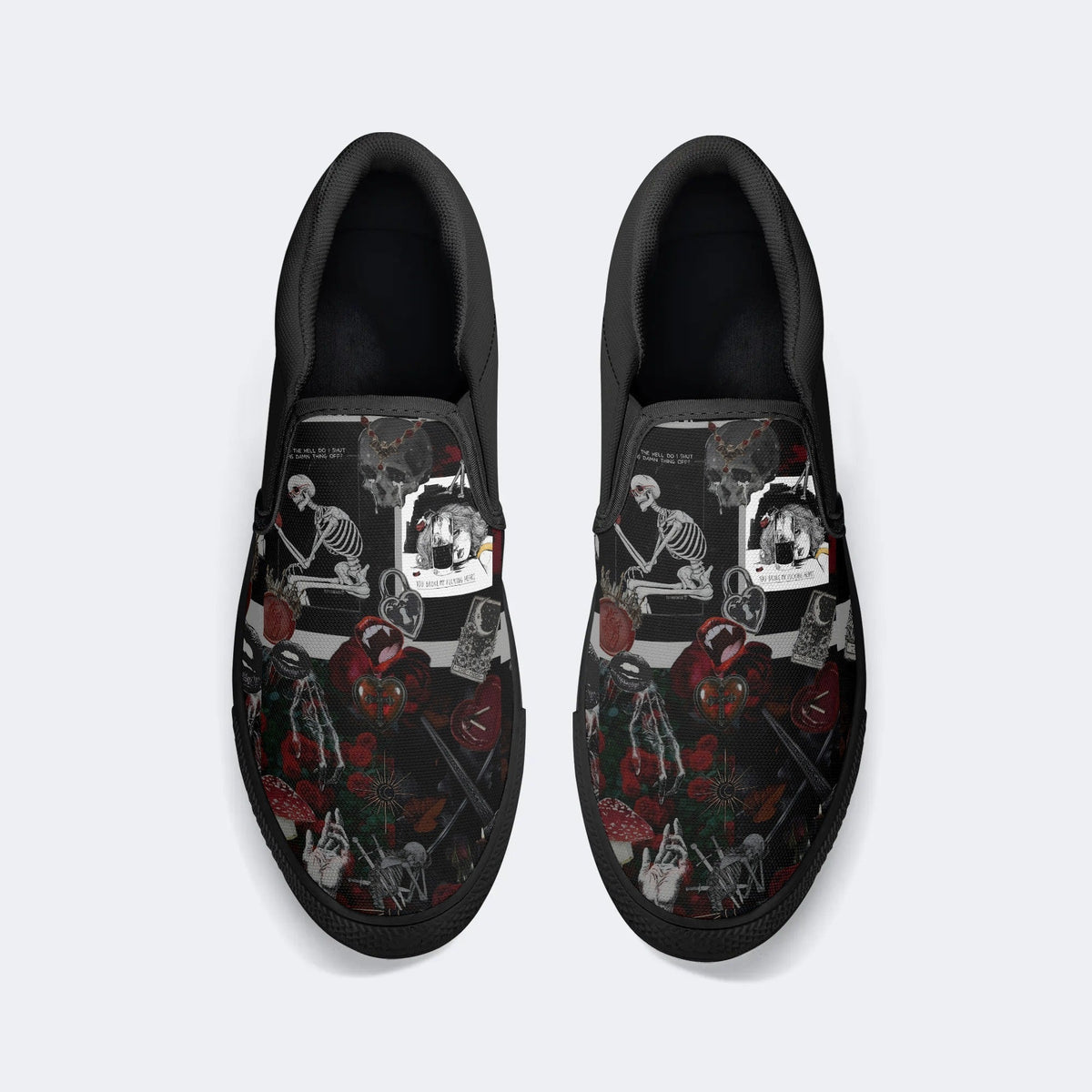 Horror Collage Print - Slip On Shoes