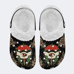Lightning Umbrella Eyes Print - Fur Lined Slippers/Sandals