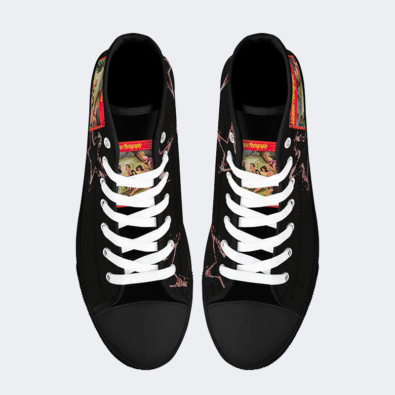 Unisex Girl Hunt Print - High Top Canvas