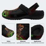 Unisex More Brains Print - Fur Lined Slippers/Sandals