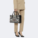 Vintage Radio Print - Leather Handbag