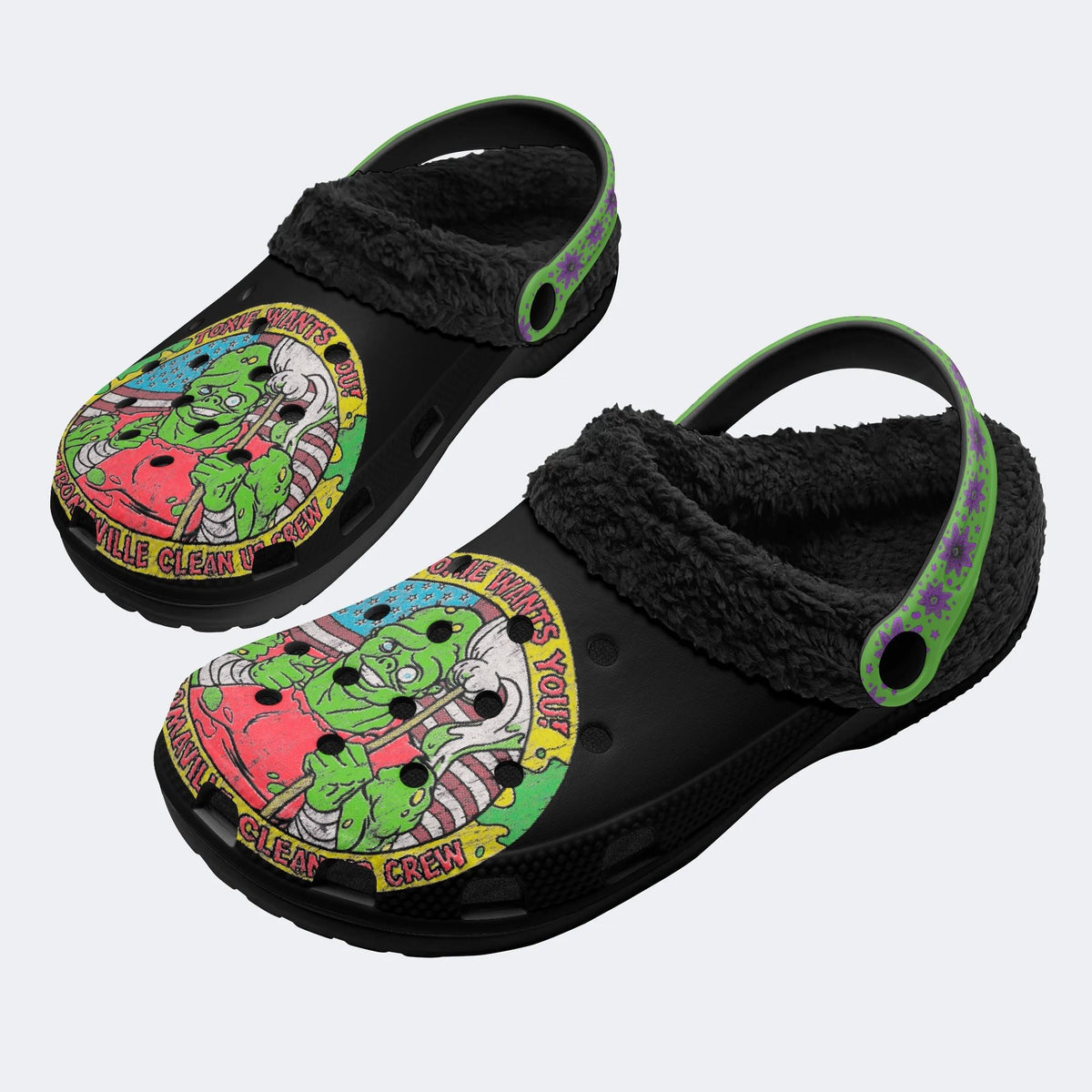 Join The Tromaville Clean Up Crew - Fur Lined Slippers/Sandals