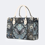 Gothic Bat Print - Leather Handbag