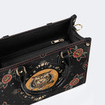 Vintage Tiger And Moth Print - Leather Handbag