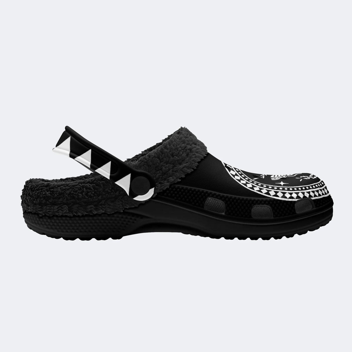 Death Moth Vintage Print - Fur Lined Slippers/Sandals
