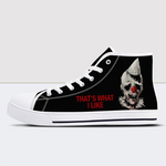 Skull High Top Canvas Shoes For Men