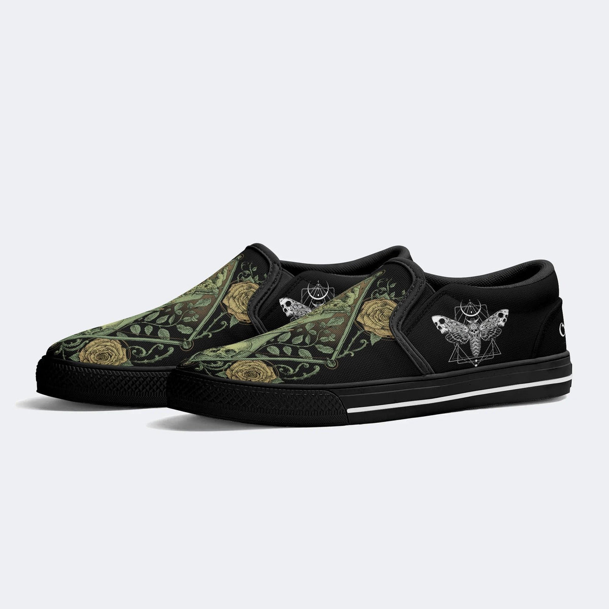 Death Moth&Skeleton - Slip On Shoes