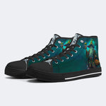 Unisex Fantasy Mushroom World Art Illustration Print - High Top Canvas