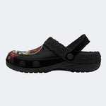Rock Skull Print - Fur Lined Slippers/Sandals