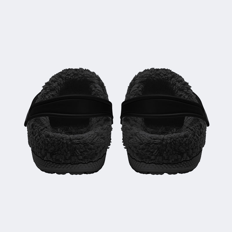Rock Skull Print - Fur Lined Slippers/Sandals