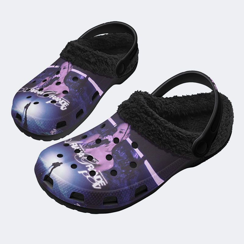 Ariana Grande Print - Fur Lined Slippers/Sandals