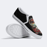 Rock Skull Print - Slip On Shoes