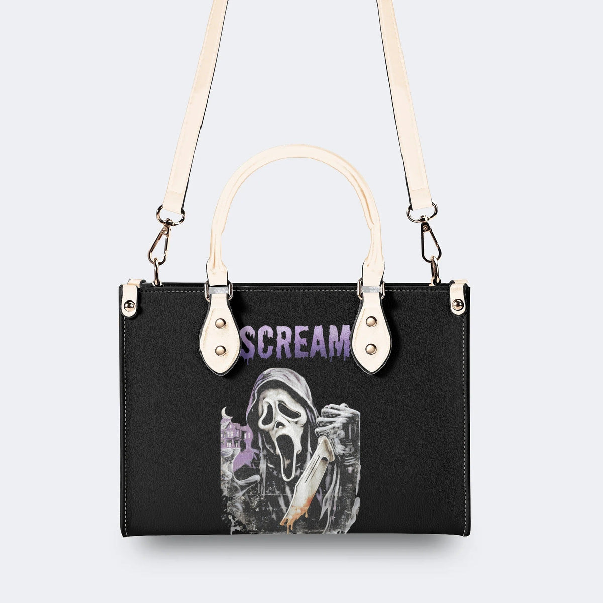 Horror Ghostface Print - Leather Handbag