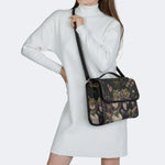 Vintage Couple Frog Print - Leather Satchel Bag