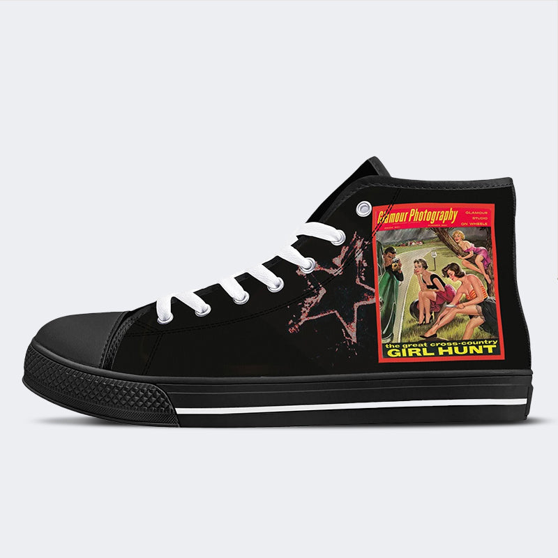 Unisex Girl Hunt Print - High Top Canvas