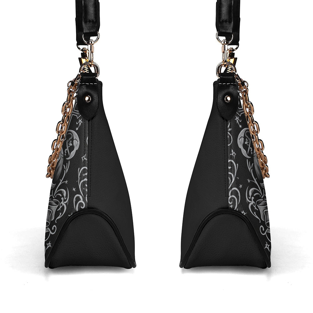 Divinity in Black- Leather Crossbody Bag