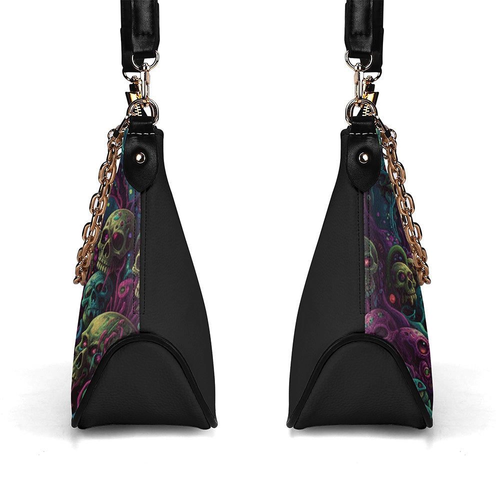 Underwater Skull Tunnel - Leather Crossbody Bag