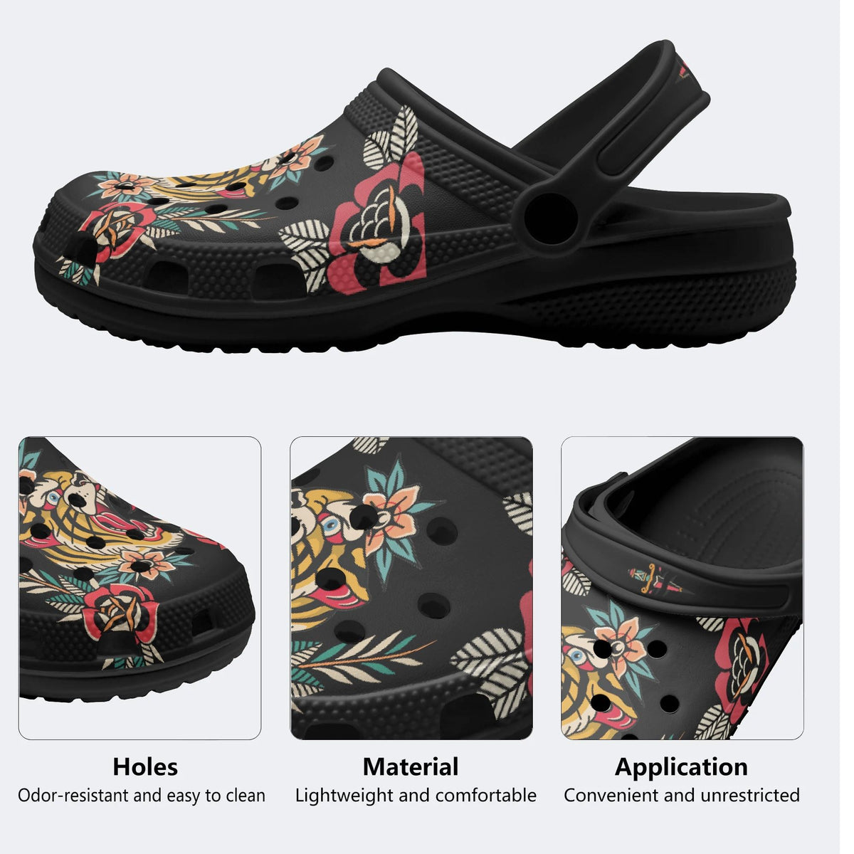 Flower Tiger Art Print - Slippers/Sandals