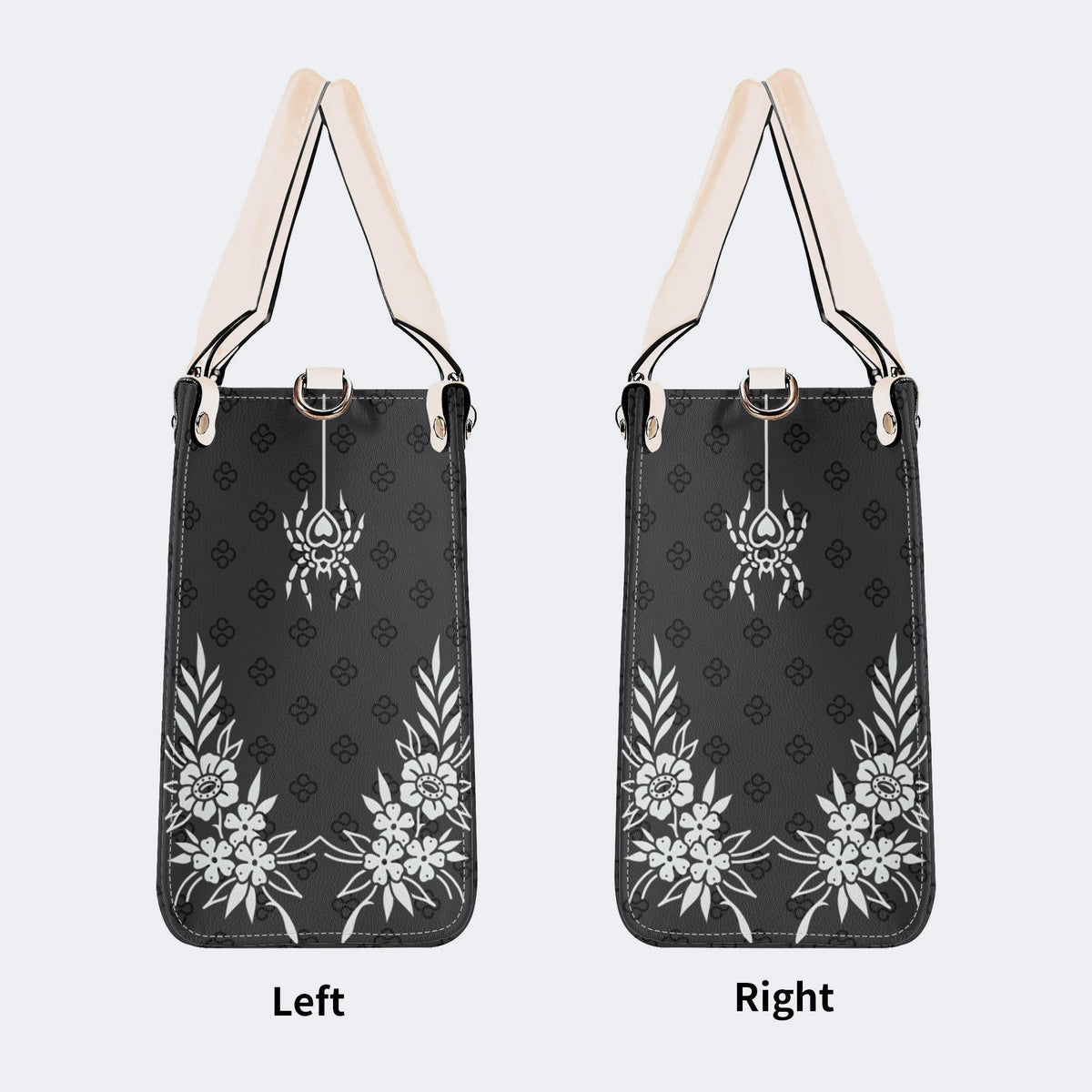 Classic Death Moth Vintage Print - Leather Handbag