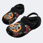 Cowboy Hat Skull Print - Fur Lined Slippers/Sandals