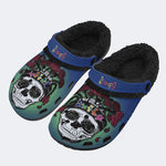 Rock Skull Print - Fur Lined Slippers/Sandals