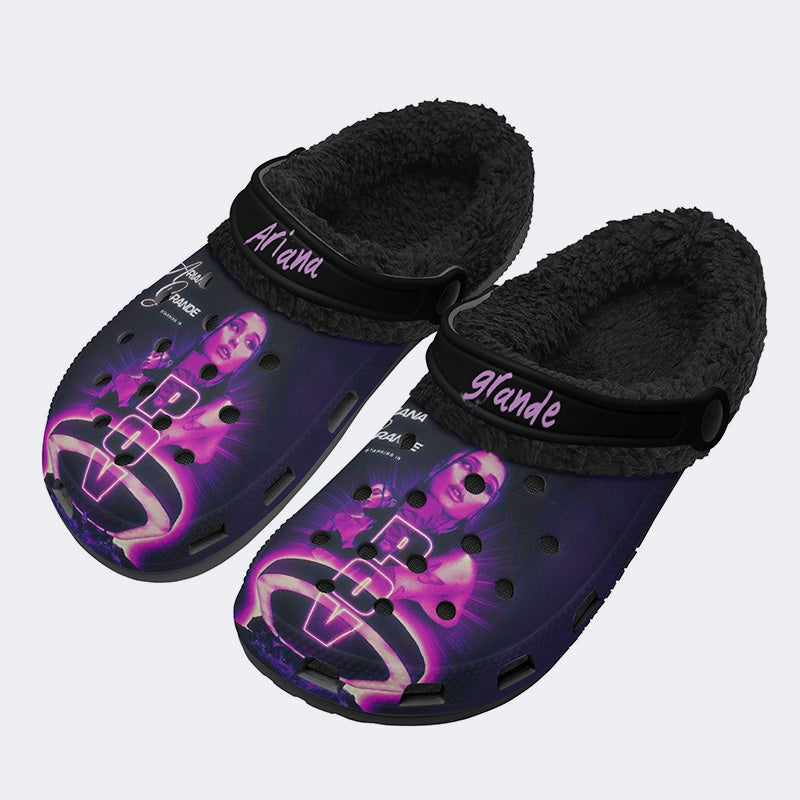 Ariana Grande Print - Fur Lined Slippers/Sandals