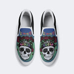 Rock Skull Print - Slip On Shoes