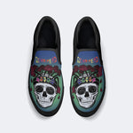 Rock Skull Print - Slip On Shoes