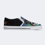 Rock Skull Print - Slip On Shoes
