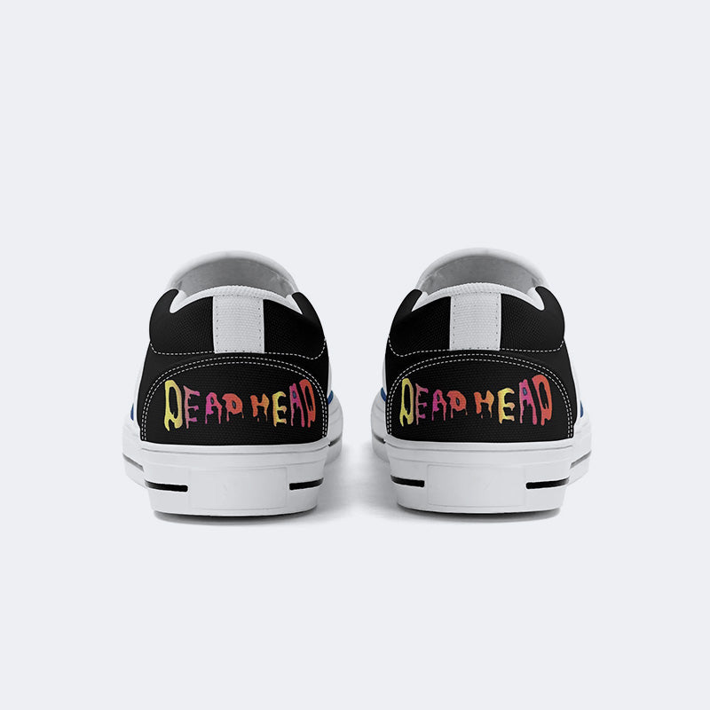 Rock Skull Print - Slip On Shoes