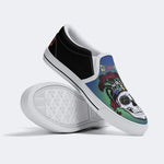 Rock Skull Print - Slip On Shoes