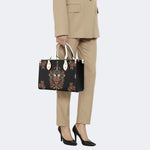 Fire Tiger Traditional Tattoo Print - Leather Handbag
