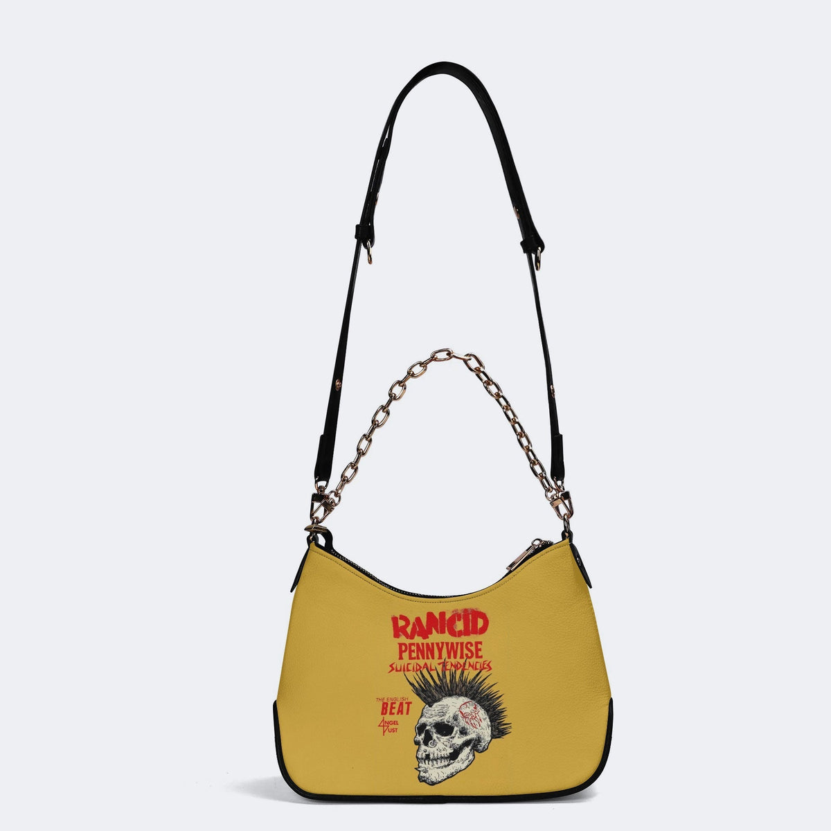 Rancid Skull Print - Leather Crossbody Bag