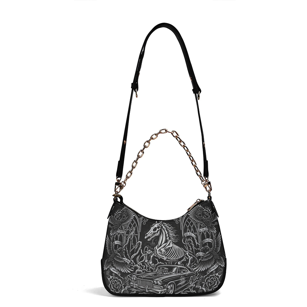 Iron Horse Elegance- Leather Crossbody Bag