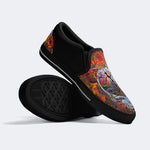 Rock Skull Print - Slip On Shoes