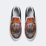 Rock Skull Print - Slip On Shoes