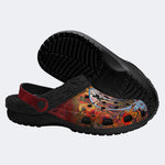 Rock Skull Print - Fur Lined Slippers/Sandals