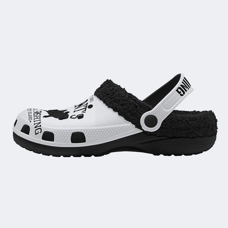 Quint's Shark Fishing Jaws Print - Fur Lined Slippers/Sandals
